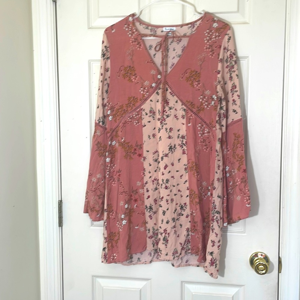 SUMMER SALE🔥🔥 Cute Bohemian Summer Peach Floral Dress Size Medium - Picture 1 of 7